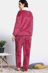 Zivame Soft Snuggles Fur Loungewear Set - Beet Red — thumbnail 4